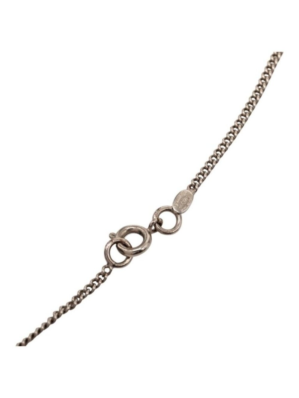 Chanel CC Logo Necklace Silver Black Metal Color Stone - Picture 5 of 6